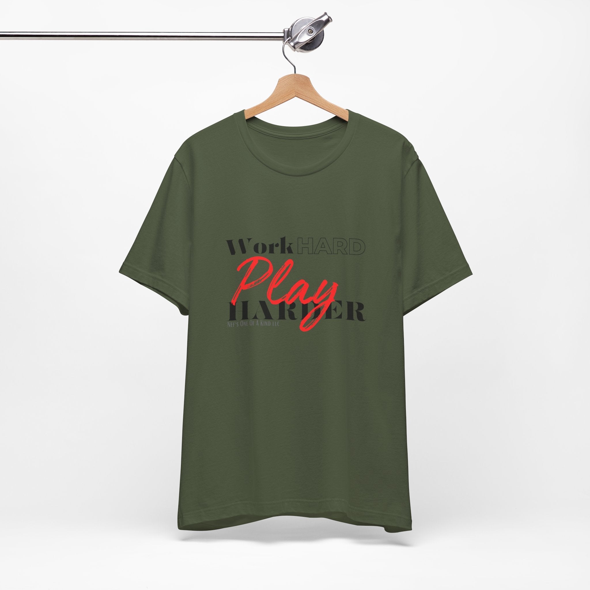 Work Hard Play Harder w/o Unisex Short Sleeve Tee